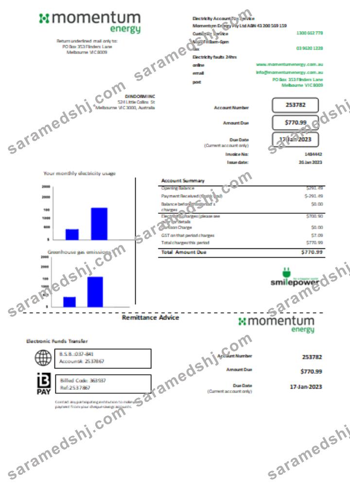 Momentum Energy utility business bill,  SCR